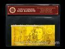 Custom AUD USD EURO Pounds Plated 24K Gold Banknote ,Gold Paper Money