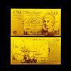 50 Pounds plated gold foil banknote for Value Collection Art crafts