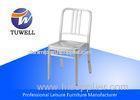 Durable Armless Outdoor Stackable Aluminum Navy Chair , Aluminum Dining Chairs