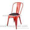 Customized Color Living Room Metal frame Tolix Cafe Chair With Cushion