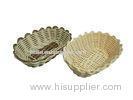 Light Brown PP Rattan Fruit Basket Stackable For Bakery Display