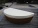 Half Round Outdoor Rattan Daybed With White Cushion And Pillow