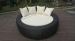 Black Outdoor Rattan Daybed , Garden Patio Round Lounge Bed