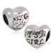 Cheap Antique Sterling Silver IT IS A GIRL Heart Beads with Pink Austrian Crystal Wholesale