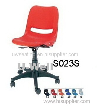 public plastic steel mid back red school adjustable computer typist seat swivel back task desk chairs for home office