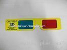Red And Blue Anaglyph 3D Glasses Disposable With PET Color Filter