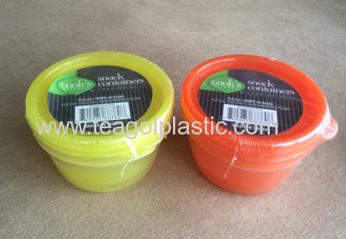 Snack food containers 2PK round plastic
