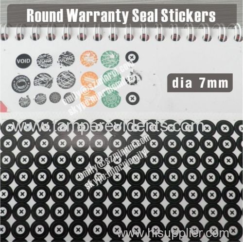 dia 7mm round warranty void if tampered stickers