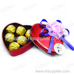 dongguan heart shape chocolate tin can