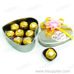 dongguan heart shape chocolate tin can