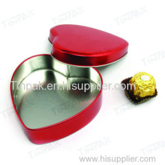 dongguan heart shape chocolate tin can