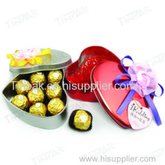 dongguan heart shape chocolate tin can