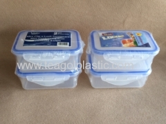 2PACK mini clip lock storage containers Rect. 0.25L plastic