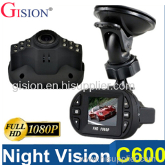 New mini CAR DVR C600 Full HD IR LED Vehicle CAM Video Camera with GSensor night vision