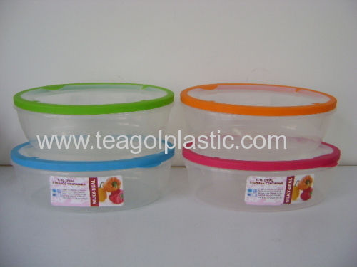 TPR seal food storage container oval 2.0L plastic
