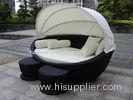 Cane Garden Daybed With Tea/ Coffee Table , Wicker Oval Daybed