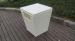 All Weather White PE Rattan Storage Box White Aluminum Frame
