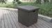 Home Storeroom Black Resin Wicker Storage Box With White Cushion