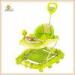 Green Plastic Rolling Baby Walker With Handle , Ajdustable Backrest Easy Store