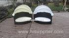 All Weather Garden Black Wicker Pet Bed With KD White Canopy