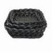 Square Storage Baskets in Black, Made of Plastic Rattan, Used for Packing and Storage