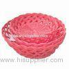 Round Storage Basket in Red, Made of Plastic Rattan, Used for Packing and Storage