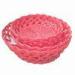 Round Storage Basket in Red, Made of Plastic Rattan, Used for Packing and Storage
