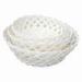 Round Storage Basket in White, Made of Plastic Rattan, Used for Packing and Storage