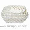 Square Storage Basket in White, Made of Plastic Rattan, Used for Packing and Storage