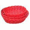 Oval Storage Baskets in Red, Made of Plastic Rattan, Used for Packing and Storage