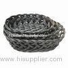 Oval Storage Basket in Black, Made of Plastic Rattan, Used for Packing and Storage