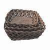 Square Storage Basket in Coffee Color, Made of Plastic Rattan, Used for Packing and Storage