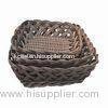 Square Storage Basket in Coffee Color, Made of Plastic Rattan, Used for Packing and Storage