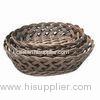 Oval Storage Basket in Coffee, Made of Plastic Rattan, Used for Packing and Storage