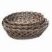Oval Storage Basket in Coffee, Made of Plastic Rattan, Used for Packing and Storage