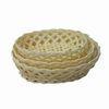 Oval Storage Basket in Milk Yellow, Made of Plastic Rattan, Used for Packing and Storage