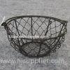 Wire Round Basket, Rusted Brown with One Collapsed Handle, Suitable for Packing and Storage