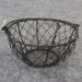 Wire Round Basket, Rusted Brown with One Collapsed Handle, Suitable for Packing and Storage