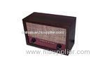 cheap wooden retro FM radio with tuning knob Power On / Volume knob plus or minus