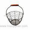 Round Basket, Made of Wire, with Collapsed Handle, Suitable for Packing and Storage