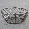 Square Wire Basket with Handle, in Rusted Brown Color, Suitable for Packing and Storage