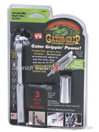 Universal socket metal wrench gator grip As Seen on TV