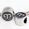Antique Sterling Silver Aries Zodiac Sign Beads European Style