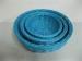 Blue Plastic Rattan Bread Basket Washable With Round Bowl Style For Kitchen