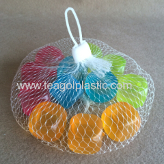 Reusable ice cubes plastic 12pcs in mesh bag packing