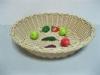 Supermarket Plastic Rattan Fruit Basket Smellless For Display