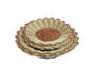 Round Wire Brown Rattan Fruit Basket Tray Eco-Friendly For Hotel Use