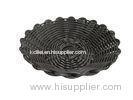 Black Oval Poly Rattan Fruit Basket Bakery Display , Not Fade