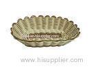 Weaving Oval Plastic Fruit Basket For Storage , Grey Rattan Baskets