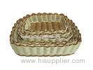 Rectangle Brown Rattan Fruit Basket Hand Made For Home , Acid-Proof